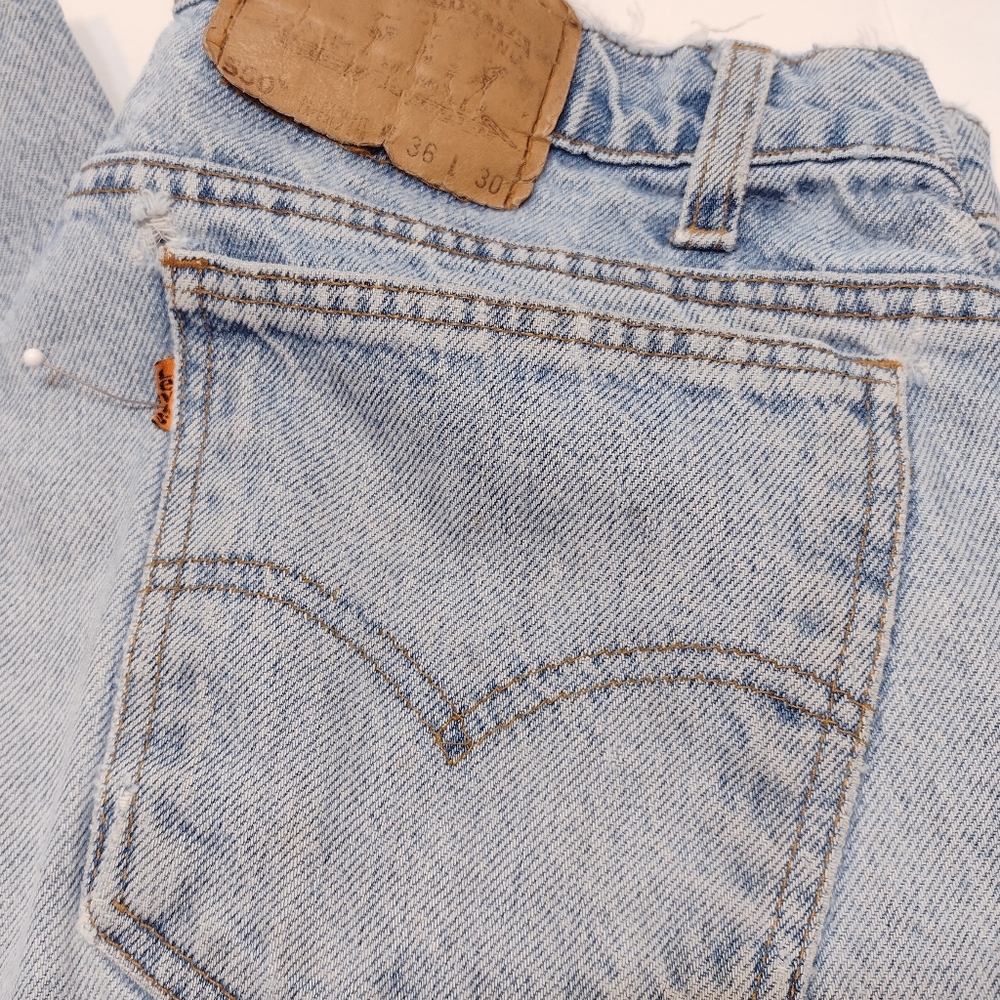 Levi's Vintage orange tab jeans. 36 x 30